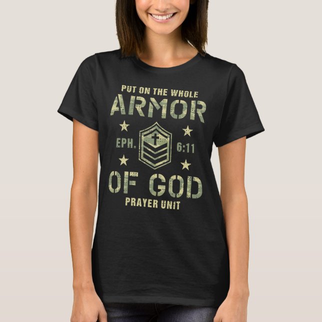 Armour of God Gift for Christians Religious Camouf T-Shirt (Front)