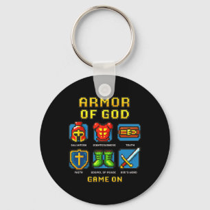 Armour Of God Pixel Faith Christian Video Game Gam Keychain