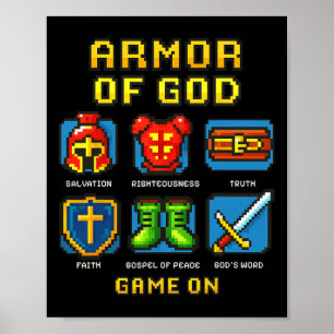 Armour Of God Pixel Faith Christian Video Game Gam Poster