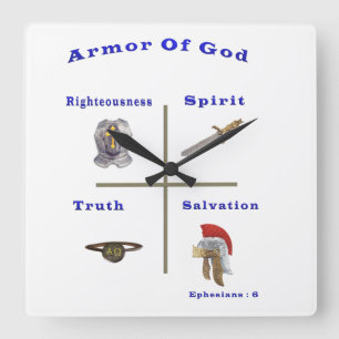 Armour of God products Square Wall Clock