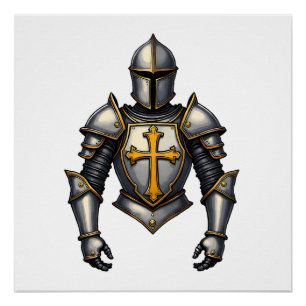Armour of God Vintage Engraving Christian Shirt (1 Poster