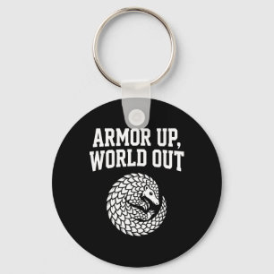Armour Up World Out Pangolin Introvert Mental Heal Keychain