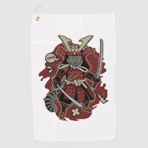 Armoured Cat Samurai Golf Towel
