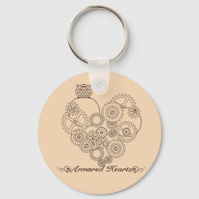 Armoured Hearts Steampunk Keychain (Front)