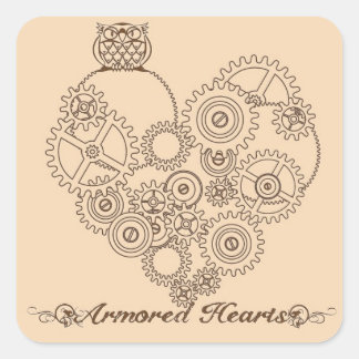 Armoured Hearts Steampunk Stickers