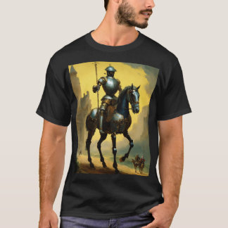 Armoured Knight in a Golden Glow Majestic Medieval T-Shirt