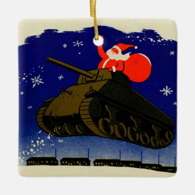 Armoured Santa Ceramic Ornament (Front)