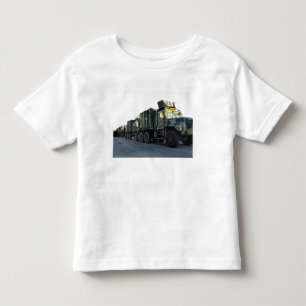 Armoured trucks sit on the pier at Morehead City Toddler T-shirt
