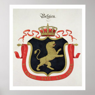 Arms of the Belgian Royal Family, from a collectio Poster