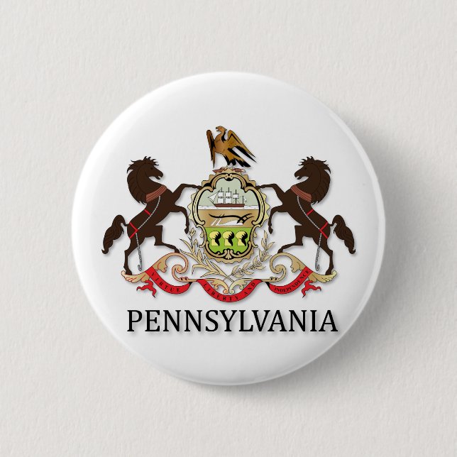 Arms of the state of Pennsylvania 2 Inch Round Button (Front)