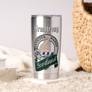 Armstrong Clan Badge & Tartan Insulated Tumbler