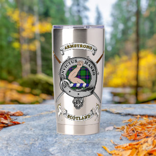 Armstrong Clan Badge Tartan & Swords Insulated Tumbler