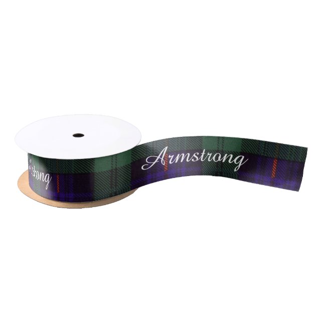 Armstrong clan Plaid Scottish tartan Satin Ribbon (Spool)