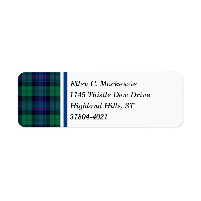 Armstrong Clan Royal Blue et Green Tartan (Devant)