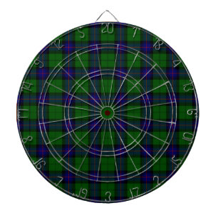 Armstrong clan tartan blue green plaid dartboard