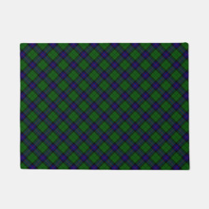 Armstrong clan tartan blue green plaid doormat