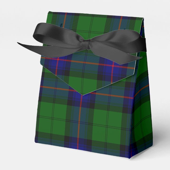 Armstrong clan tartan blue green plaid favor box (Front Side)