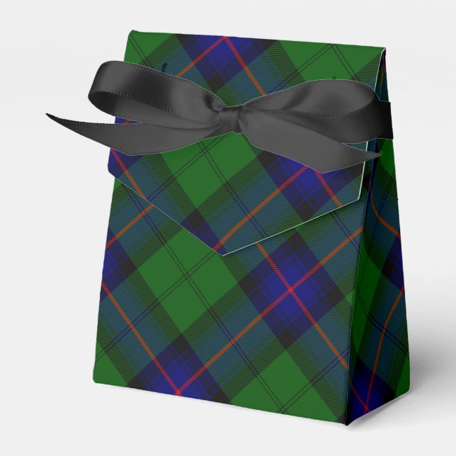 Armstrong clan tartan blue green plaid favor box (Front Side)