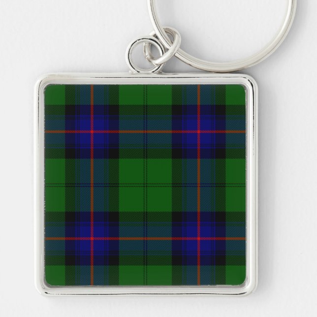 Armstrong clan tartan blue green plaid keychain (Front)