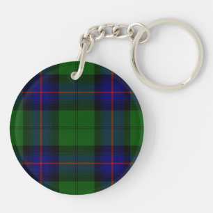Armstrong clan tartan blue green plaid keychain