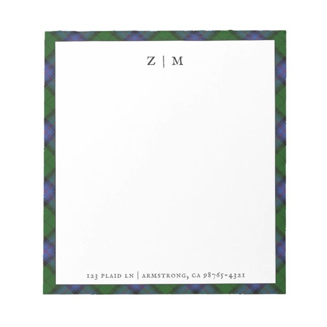 Armstrong Clan Tartan Plaid Pattern Notepad (Front)