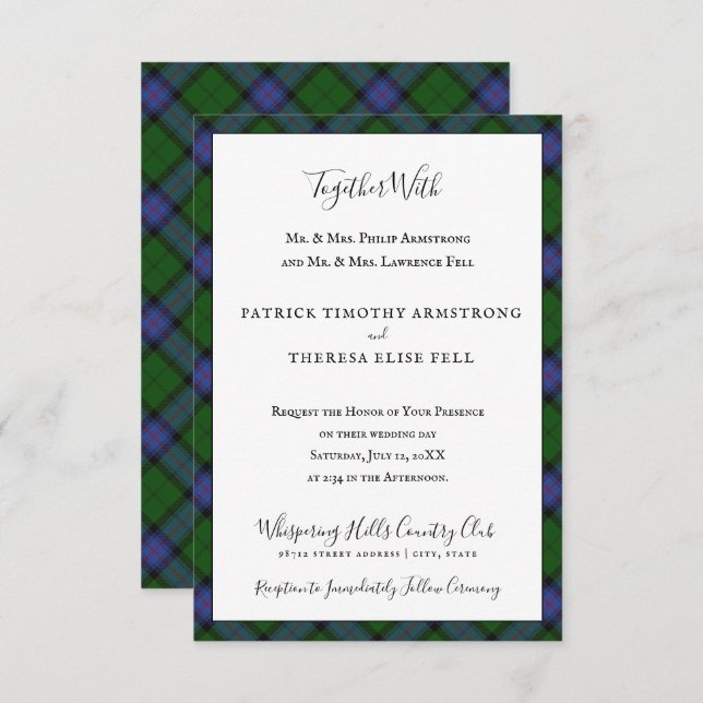 Armstrong Clan Tartan Scottish Plaid Invitation (Front/Back)
