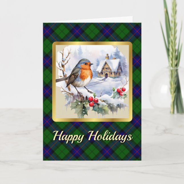 Armstrong Crest & Tartan w/Robin Personalized  Card (Front)