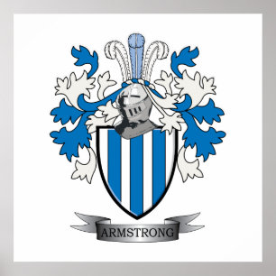 Armstrong Family Crest Coat of Arms Poster