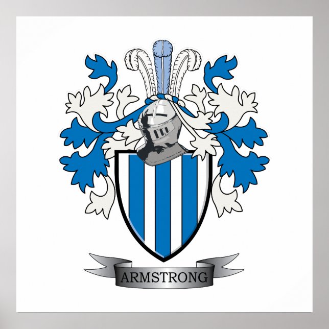 Armstrong Family Crest Coat of Arms Poster (Front)
