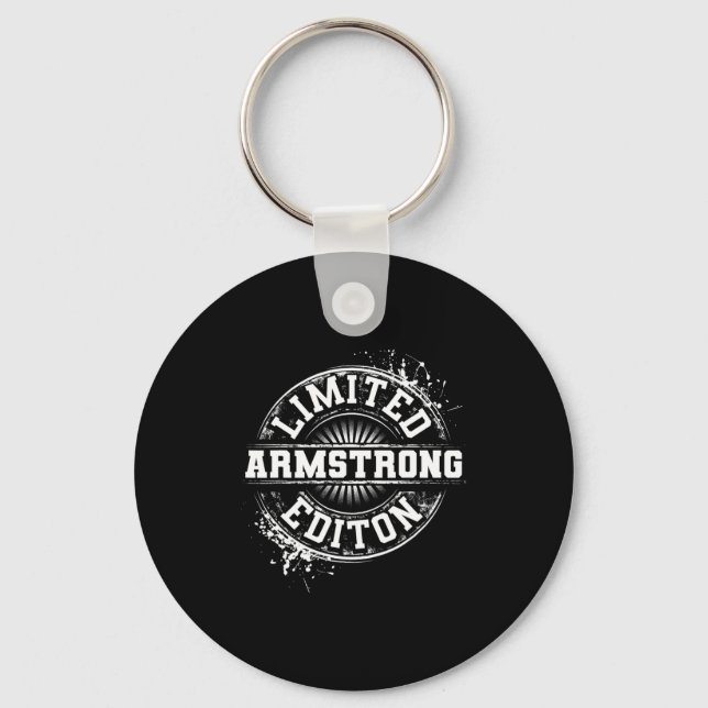 Armstrong Funny Surname Family Tree Birthday Reuni Keychain (Front)