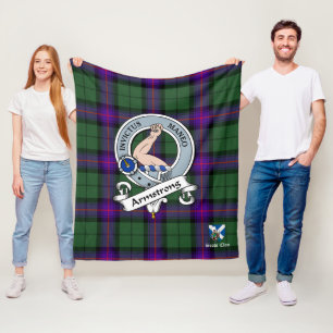 Armstrong Modern Clan Badge Scot Tartan Plaid Fleece Blanket