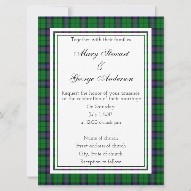 Armstrong Scottish Faire-part de mariage (Devant)