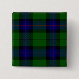 Armstrong tartan blue and green plaid 2 inch square button