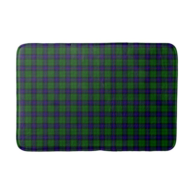 Armstrong tartan blue and green plaid bath mat (Front)
