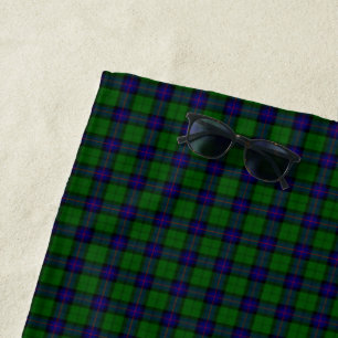 Armstrong tartan blue and green plaid beach towel