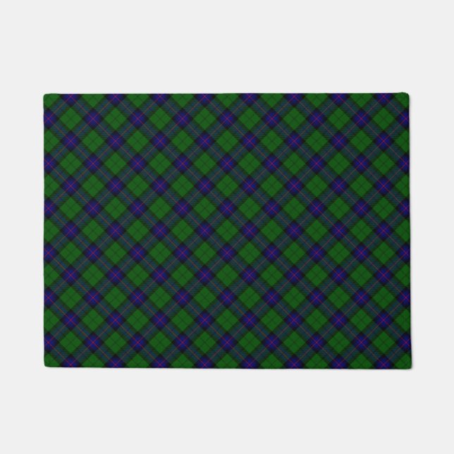 Armstrong tartan blue and green plaid doormat (Front)
