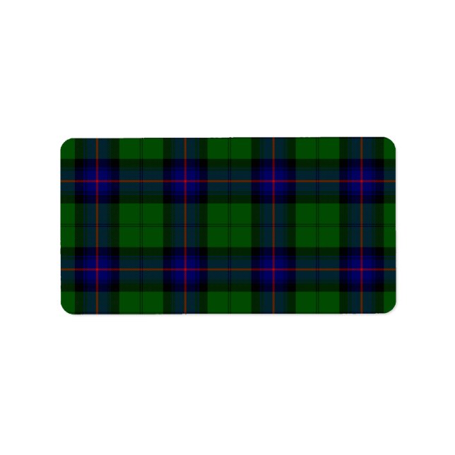 Armstrong tartan blue and green plaid label (Front)