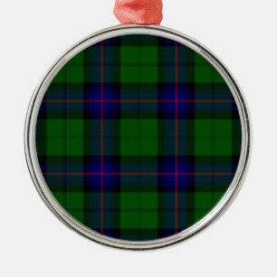 Armstrong tartan blue and green plaid metal ornament