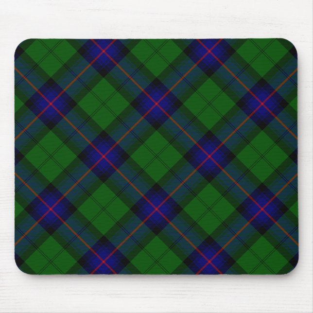 Armstrong tartan blue and green plaid mouse pad (Front)