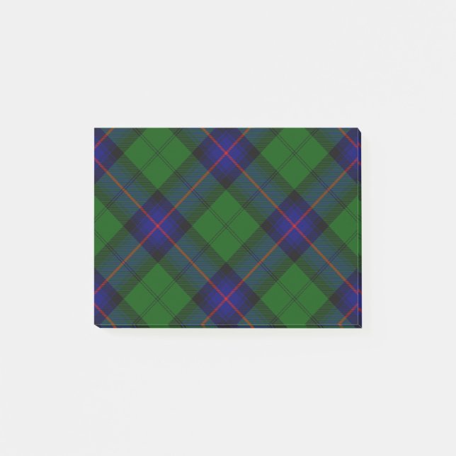 Armstrong tartan blue and green plaid post-it notes (Front)