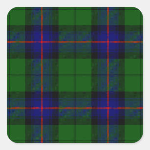 Armstrong tartan blue and green plaid square sticker