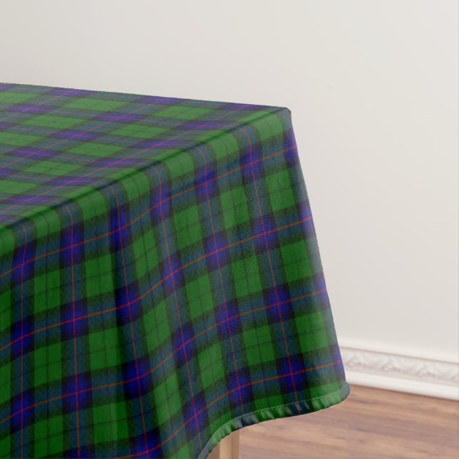 Armstrong tartan blue and green plaid tablecloth (In Situ)
