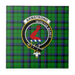 Armstrong Tartan, Clan Badge and Motto Tile<br><div class="desc">Armstrong clan  offical tartan,  badge,  and motto tile.</div>