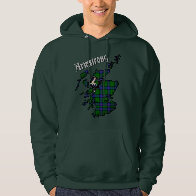 Armstrong Tartan Map & Badge Hoodie (Front)