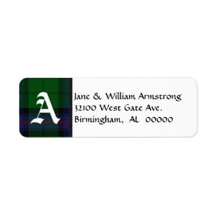 Armstrong Tartan Plaid Monogram Address Labels