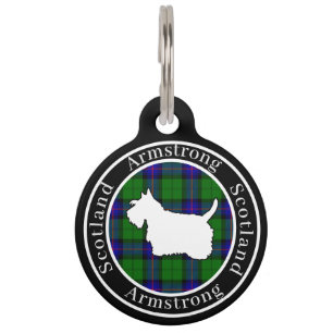 Armstrong Tartan & Scottie Dog Personalized Pet Tag
