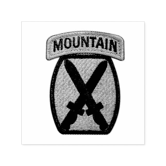 Army 10th Mountain Division Climb to Glory Patch Self-inking Stamp (Design)