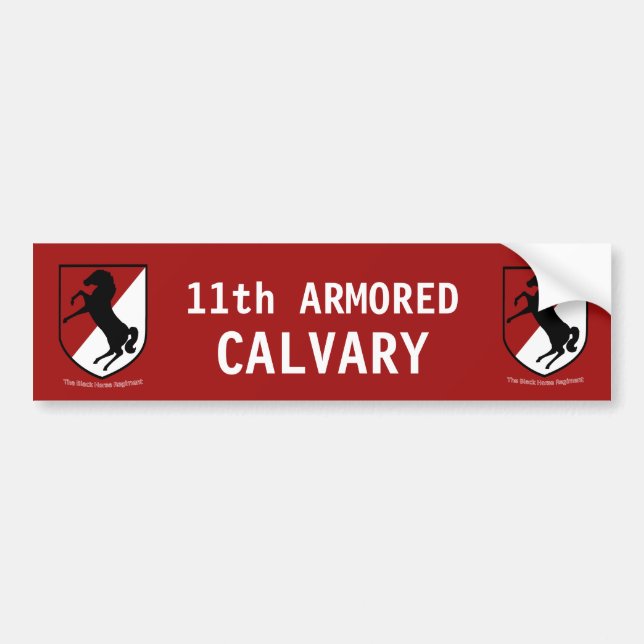 Army 11th Armoured Cavalry Regiment Bumper Sticker (Front)