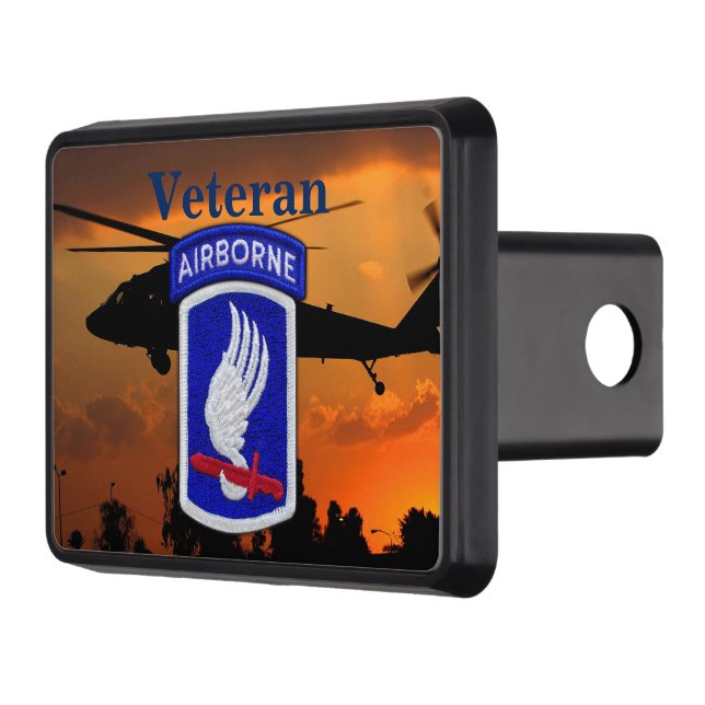 army 173rd airborne sky soldiers veterans vets trailer hitch cover (Left)