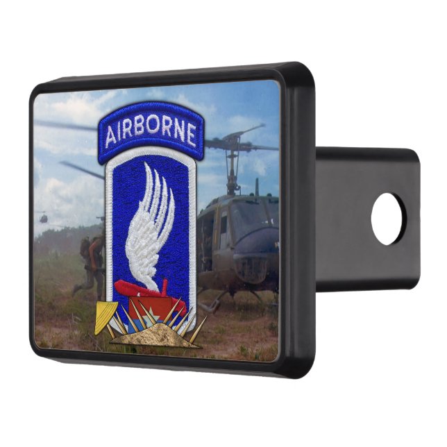 army 173rd airborne sky soldiers vietnam nam war trailer hitch cover (Left)